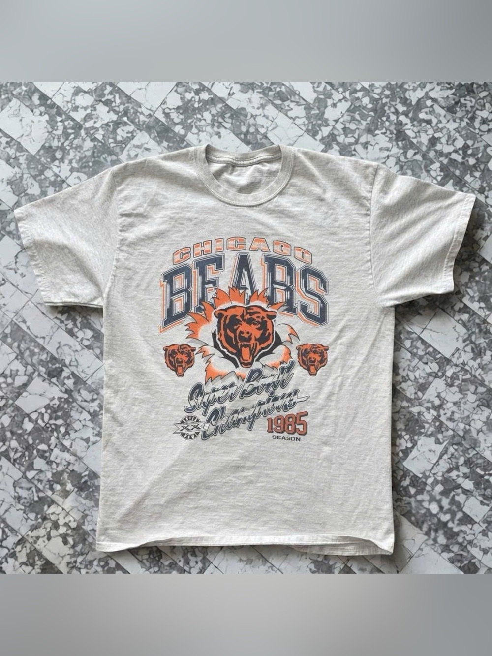 Vintage Chicago Bears 1985 Vintage Graphic Tee - Light Gray